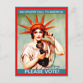 Vintage Fröken Liberty på telefon, var snäll och r Vykort