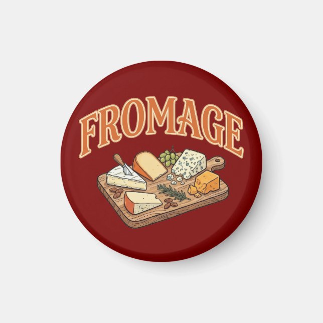 Vintage Fromage Fransk ost Charcuterie Grafik  Magnet (Framsidan)