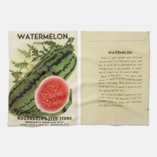 Vintage fröpaket vattenmelon kökshandduk