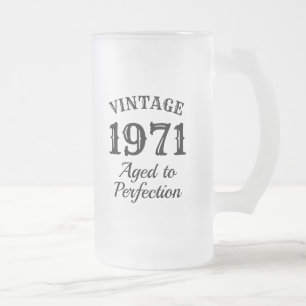 Vintage frostigt öl mugg-gåva för 50:e födelse frostat ölglas