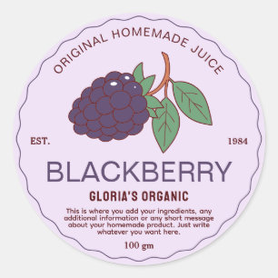 Vintage Fruit Blackberry Juice Homemade Product Runt Klistermärke