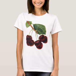 Vintage Fruit Foods, mogna körsbär från ett träd T-shirt