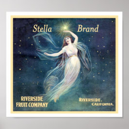 Vintage Fruit Label Art Woman California Poster