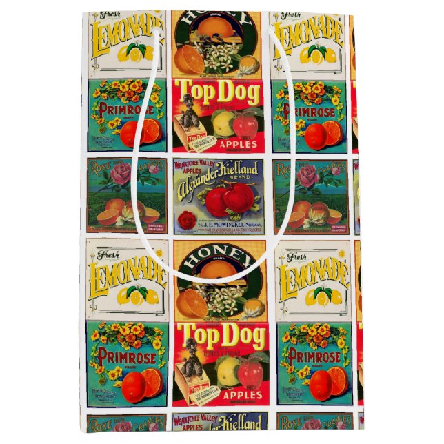 Vintage Fruit Label Mönster (Framsidan)