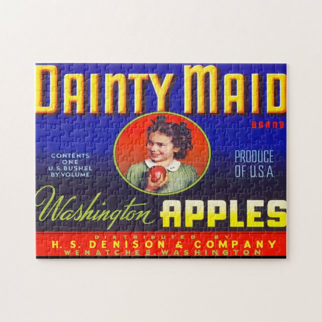 Vintage Fruit Låda-etikett 5 Jigszawapussel Pussel (Horisontell)