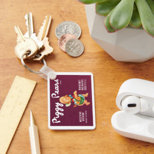 Vintage Fruit Låda etikett Art med Piggy Pears Nyckelring