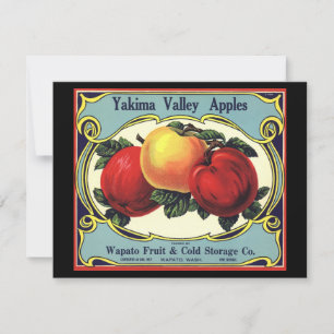 Vintage Fruit Låda-etikett Art Yakima Valley Apple