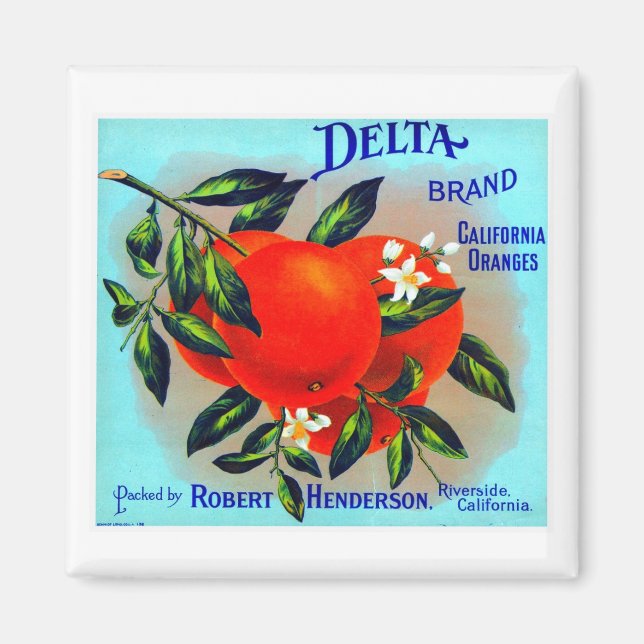 Vintage Fruit Låda etikett Magnet (Framsidan)
