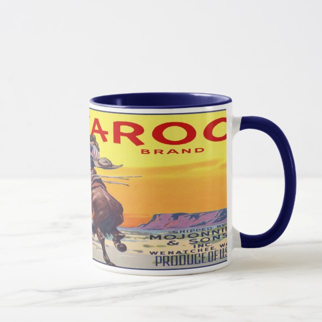 Vintage Fruit Låda-etikett Mugg (Höger)