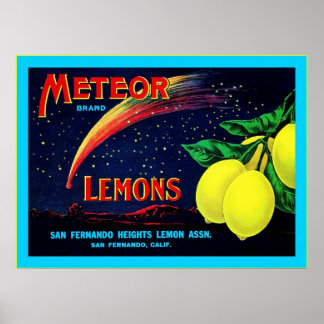 Vintage Fruit Låda-etikett Poster