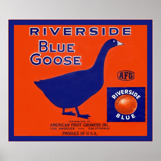 Vintage Fruit Låda-etikett Poster (Framsidan)