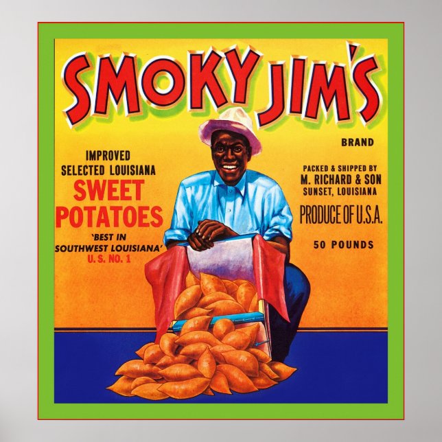 Vintage Fruit Låda-etikett Poster (Framsidan)