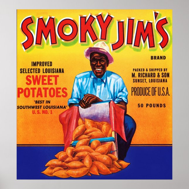 Vintage Fruit Låda-etikett Poster (Framsidan)