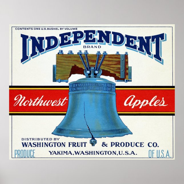 Vintage Fruit Låda-etikett Poster (Framsidan)