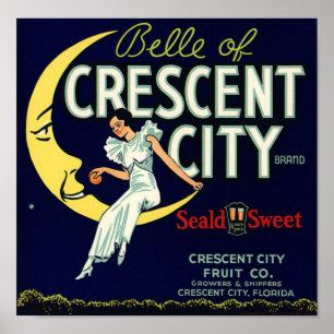 Vintage Fruit Låda etikett Skriv ut Poster