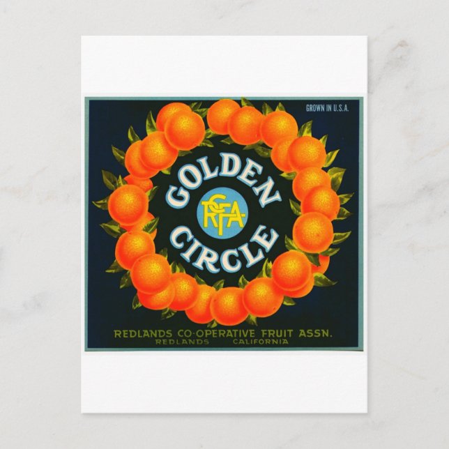 Vintage Fruit Låda-etikett Vykort (Framsida)