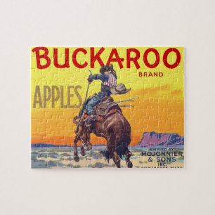 Vintage Fruit Låda Label Art, Buckaroo Apples Pussel