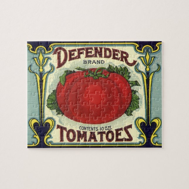 Vintage Fruit Låda Label Art., Defender Tomater Pussel (Horisontell)