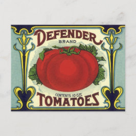 Vintage Fruit Låda Label Art., Defender Tomater Vykort