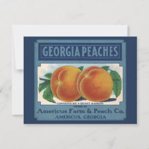 Vintage Fruit Låda Label Art, Georgia Peacher