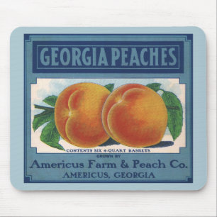 Vintage Fruit Låda Label Art, Georgia Peacher Musmatta