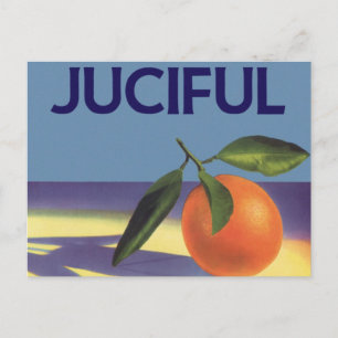 Vintage Fruit Låda Label Art, Jucida Orangar Vykort