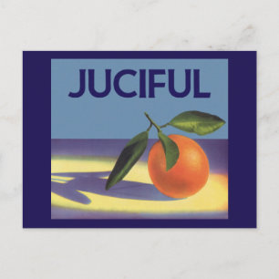 Vintage Fruit Låda Label Art, Jucida Orangar Vykort