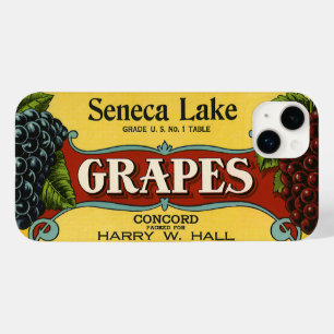 Vintage Fruit Låda Label Art, Seneca Sjö Graps