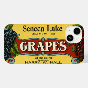 Vintage Fruit Låda Label Art, Seneca Sjö Graps