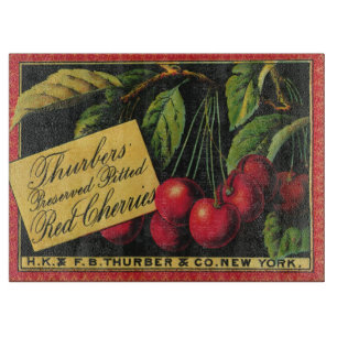 Vintage Fruit Låda Label Art, Thurber Cherries