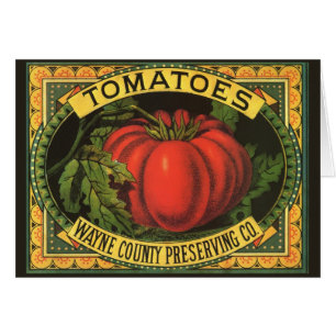 Vintage Fruit Låda Label Art. Wayne Co Tomates Hälsningskort