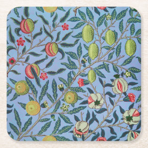Vintage Fruit Pomegranate Ornament Illustration Underlägg Papper Kvadrat