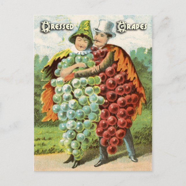 Vintage Fruit Postcard-serie: Druvor Vykort (Framsida)