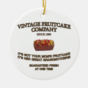 Vintage Fruitcake Företag Julgransprydnad Keramik