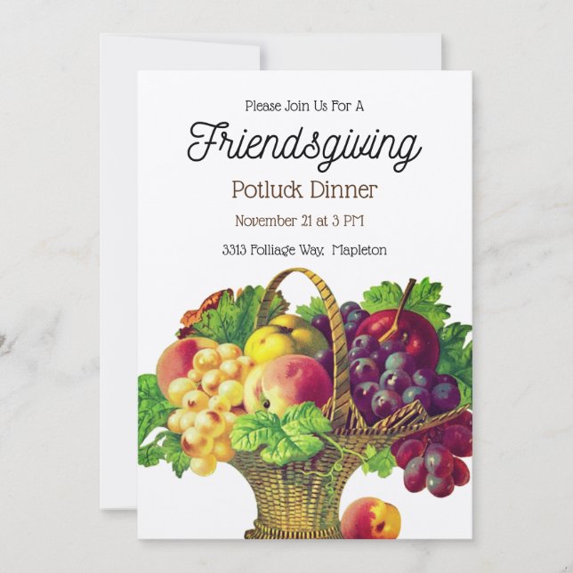 Vintage Fruits - Friendsgiving-inbjudan Inbjudningar (Framsida)