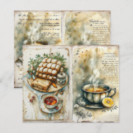 Vintage Frukost Scrapbook Papper