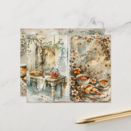 Vintage Frukost Te Scrapbookpapper