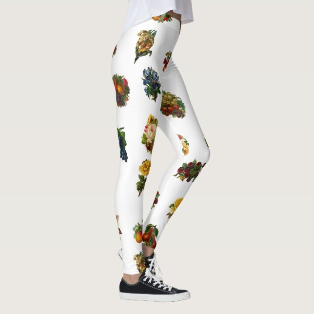 Vintage Frukt och blommor Leggings (Höger)