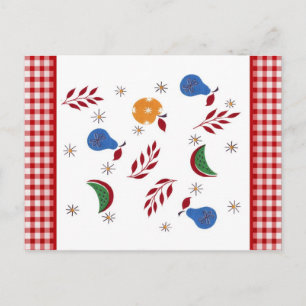 Vintage Frukt Recept Card Vykort