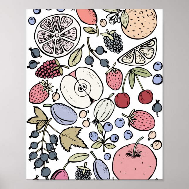 Vintage frukt tema, vintage poster (Framsidan)