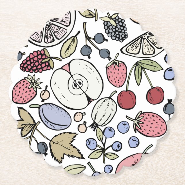 Vintage frukt tema, vintage underlägg papper (Framsida)