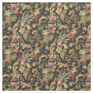 Vintage Fruktblommor och druvor Mönster Fabric Tyg