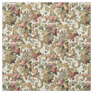 Vintage Fruktblommor och druvor Mönster Tyg