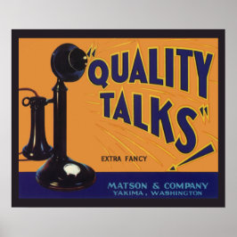 Vintage fruktkratemärkeskonst, gammaldags telefon poster