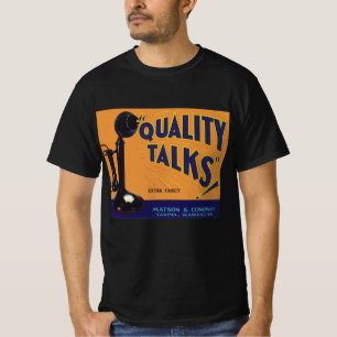Vintage fruktkratemärkeskonst, gammaldags telefon tee