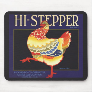 Vintage fruktkratteetikett konst, Hi Stepper Chick Musmatta