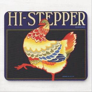 Vintage fruktkratteetikett konst, Hi Stepper Chick Musmatta