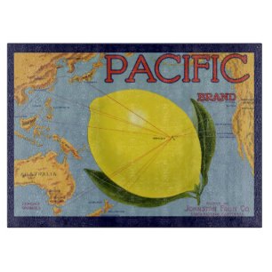 Vintage fruktkratts etikettkonst Pacific Lemon Cit