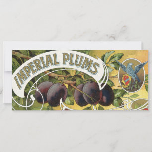Vintage fruktkrattslabelkonst, Imperial Plommon
