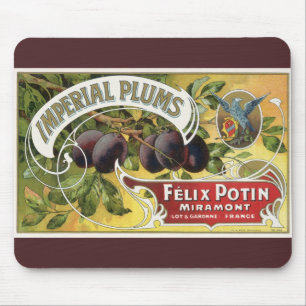 Vintage fruktkrattsmärkeskonst, Imperial Plommon Musmatta